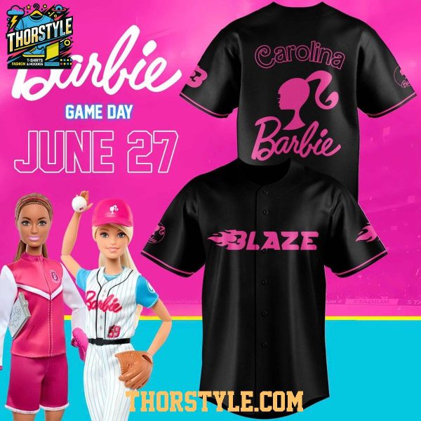 Carolina Blaze x Barbie Night 2026 Personalized Baseball Jersey