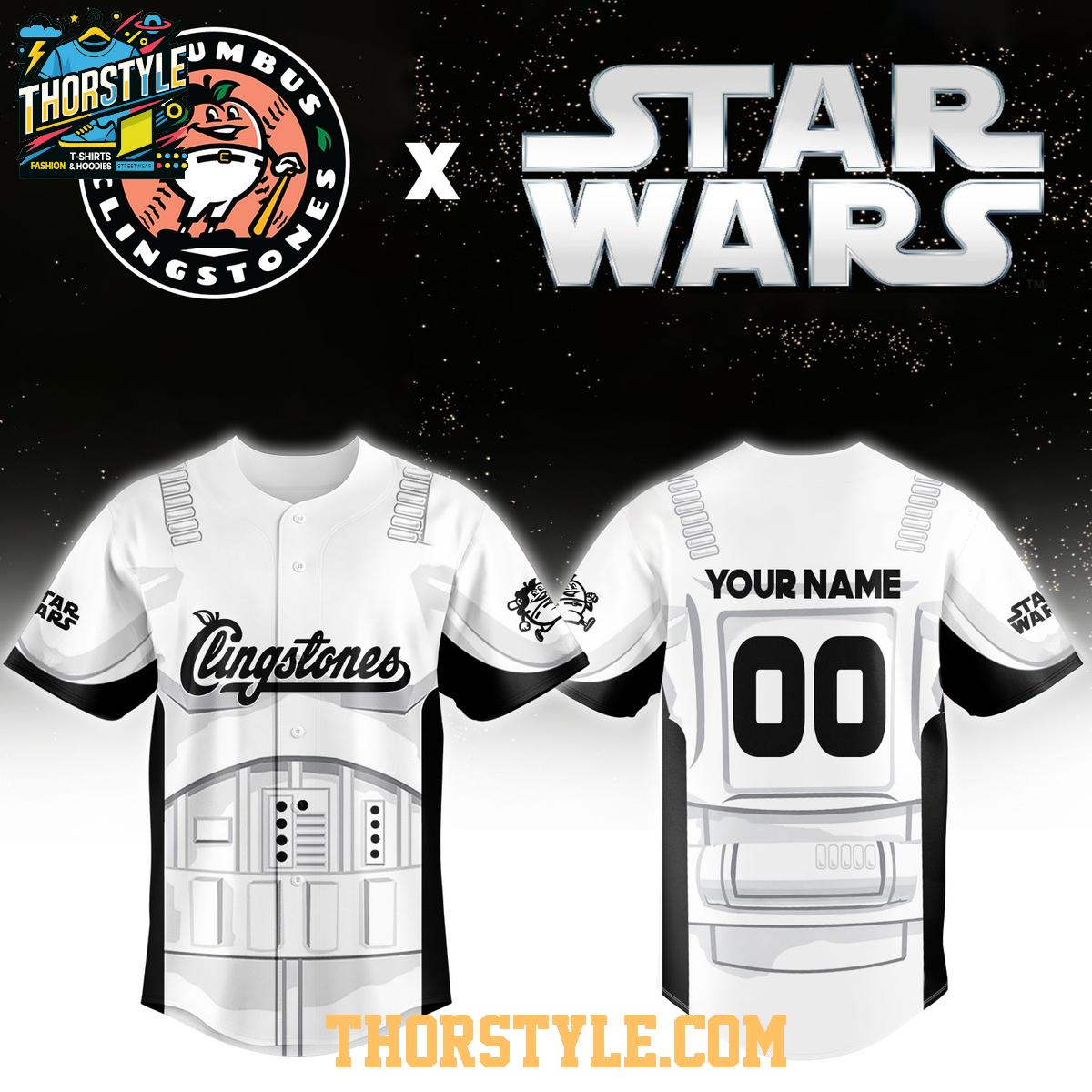 Columbus Clingstones Star Wars Night 2026 Personalized Baseball Jersey Columbus Clingstones Star Wars Night 2026 Personalized Baseball Jersey