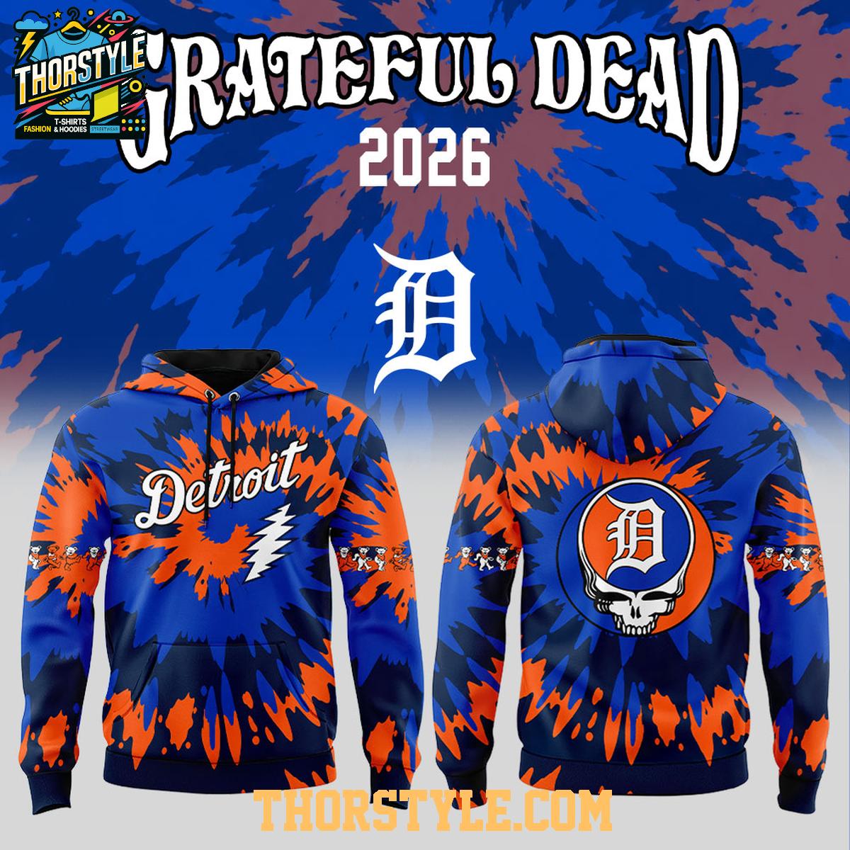 Detroit Tigers Grateful Dead Night 2026 Rock Never Ends Hoodie T-Shirt Detroit Tigers Grateful Dead Night 2026 Rock Never Ends Hoodie T-Shirt