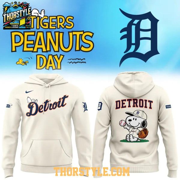 Detroit Tigers Peanuts Night 2026 All White Game Hoodie Shirts