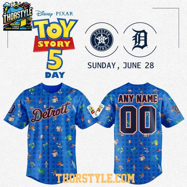 Detroit Tigers Toy Story 5 Night 2026 Personalized Baseball Jersey