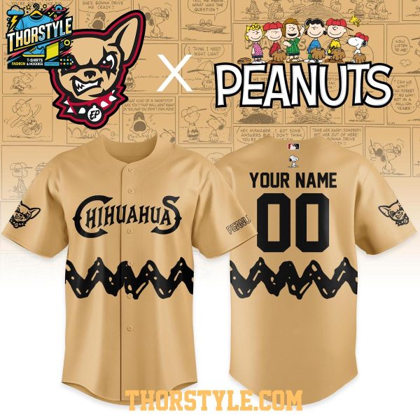El Paso Chihuahuas x Peanuts Night 2026 Sand Personalized Baseball Jersey