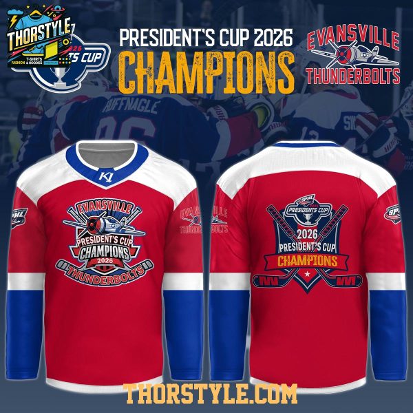 Evansville Thunderbolts Champions Southern Professional 2026 Hockey Jersey