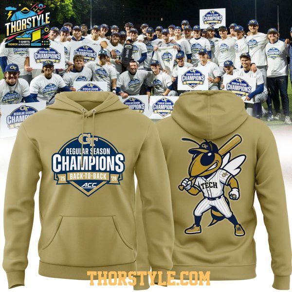 Georgia Tech Yellow Jackets 2026 Back-To-Back ACC Champions Hoodie T-Shirt