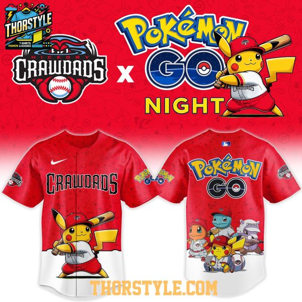 Hickory Crawdads Pokemon GO Night Minor Game Baseball Jersey