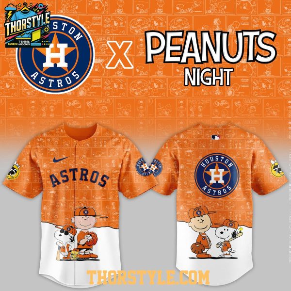 Houston Astros Peanuts Game Night 2026 Classic Baseball Jersey
