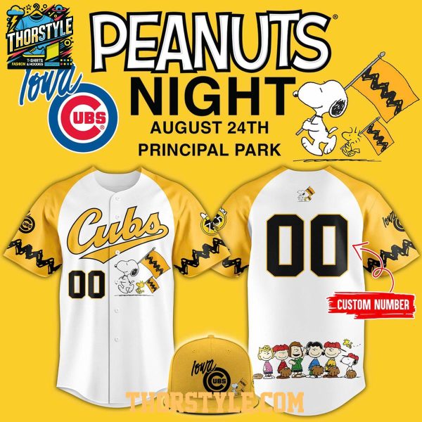 Iowa Cubs x Peanuts Night 2026 Pesonalized Baseball Jersey
