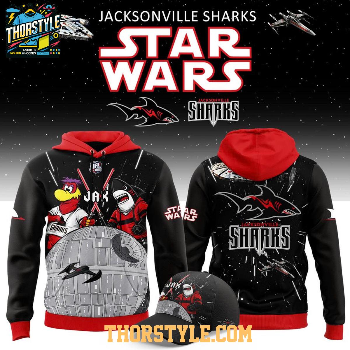 Jacksonville Sharks Star Wars 2026 Night Go Sharks Hoodie T-Shirt Jacksonville Sharks Star Wars 2026 Night Go Sharks Hoodie T-Shirt