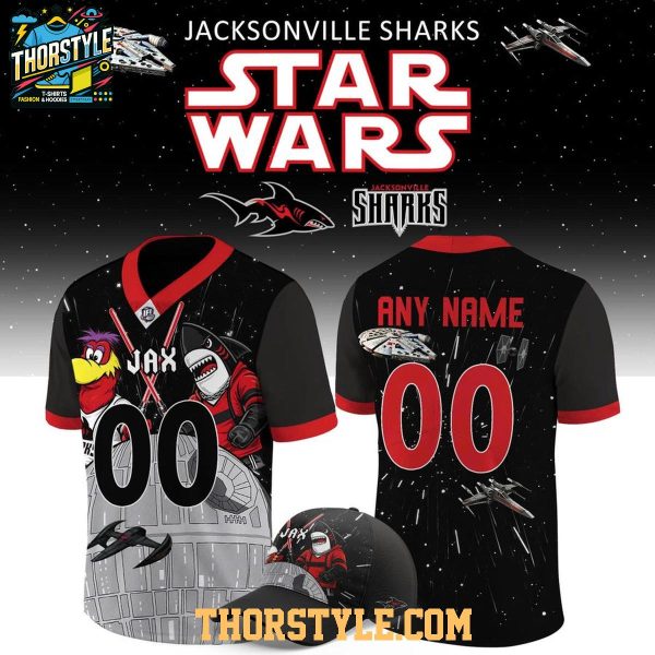 Jacksonville Sharks x Star Wars 2026 Night Personalized Football Jersey