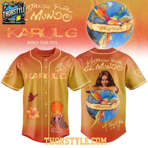 Karol G 2026 Viajando Por El Mundo Tropitour Baseball Jersey