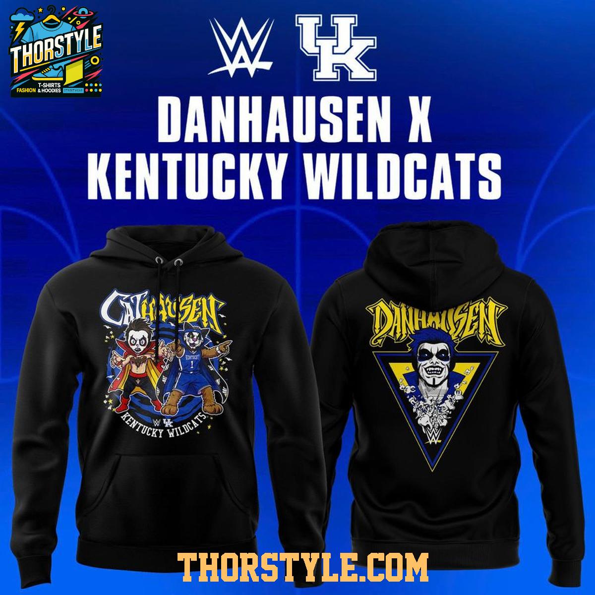 Kentucky Wildcats Black Danhausen Cathausen 2026 Night WWE Hoodie Shirts Kentucky Wildcats Black Danhausen Cathausen 2026 Night WWE Hoodie Shirts
