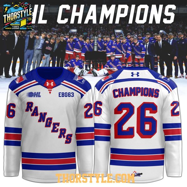 Kitchener Rangers 5X Ontario Hockey League Champions 2026 Multichoice Color Jersey