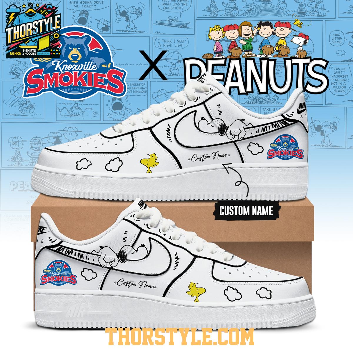 Knoxville Smokies Peanuts Night 2026 Snoopy Air Force 1 Shoes Knoxville Smokies Peanuts Night 2026 Snoopy Air Force 1 Shoes