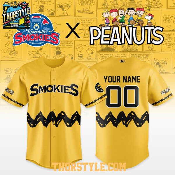 Knoxville Smokies Peanuts Night Game 2026 Personalized Baseball Jersey