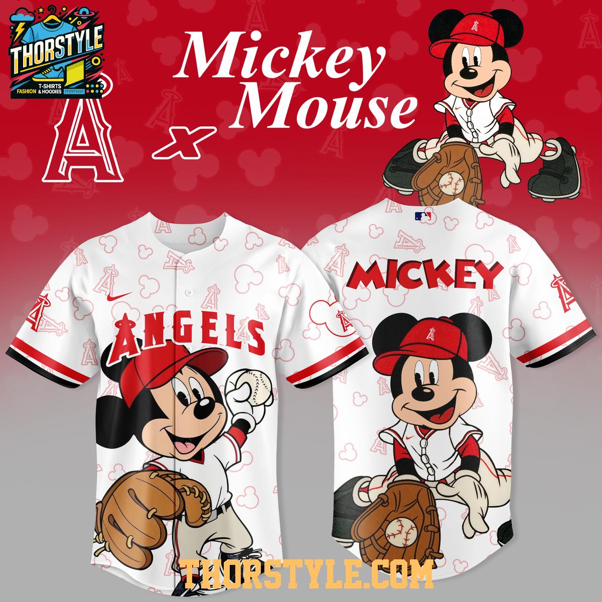 Los Angeles Angels Mickey Mouse 2026 Night MLB Crossover Baseball Jersey Los Angeles Angels Mickey Mouse 2026 Night MLB Crossover Baseball Jersey