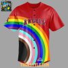 Los Angeles Angels Pride 2026 Night In Red Personalized Baseball Jesrey