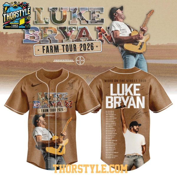 Luke Bryan The Word On The Street Tour 2026 Farm Tour Baseball Jersey