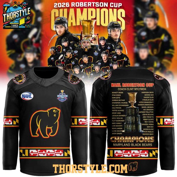 Maryland Black Bears x Robertson Cup Champions 2026 Hockey Jersey