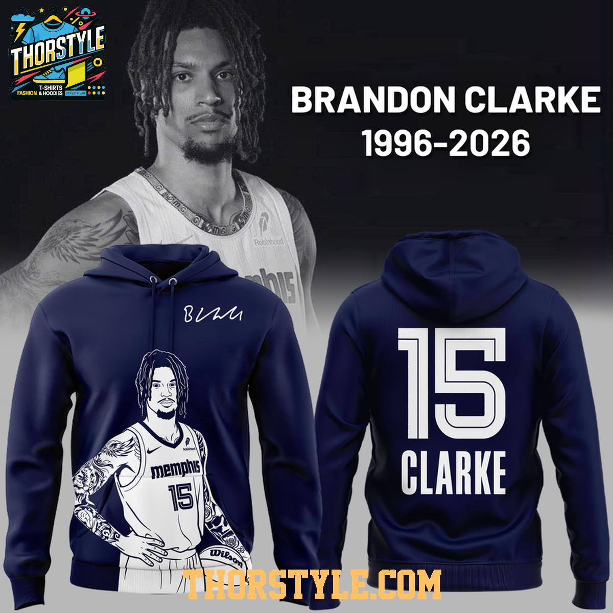 Memphis Grizzlies Brandon Clarke 2026 Forever Star Hoodie T-Shirt Navy Memphis Grizzlies Brandon Clarke 2026 Forever Star Hoodie T-Shirt Navy