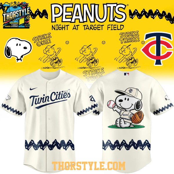 Minnesota Twins Peanuts Night x Connect City Night Game Baseball Jersey