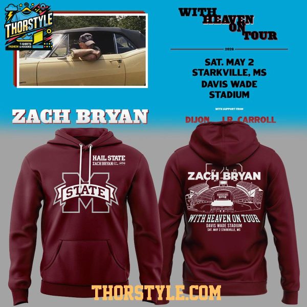 Mississippi State Bulldogs x Zach Bryan 2026 Tour Davis Wade Stadium Hoodie