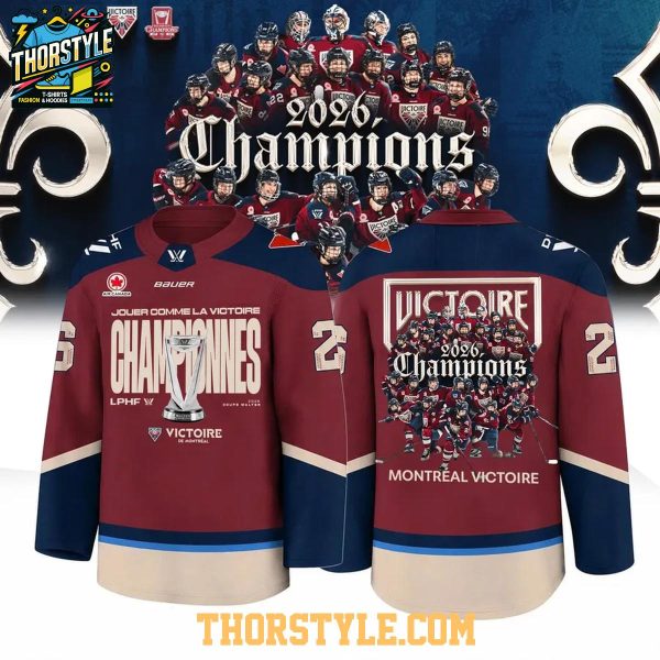 Montreal Victoire PWHL Champions Big Cup 2026 Celebrate Hockey Jersey