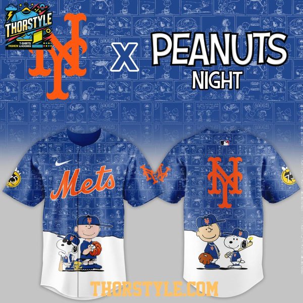 New York Mets Peanuts Game Night 2026 Classic Baseball Jersey
