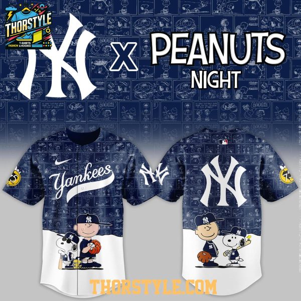 New York Yankees Peanuts Game Night 2026 Classic Baseball Jersey