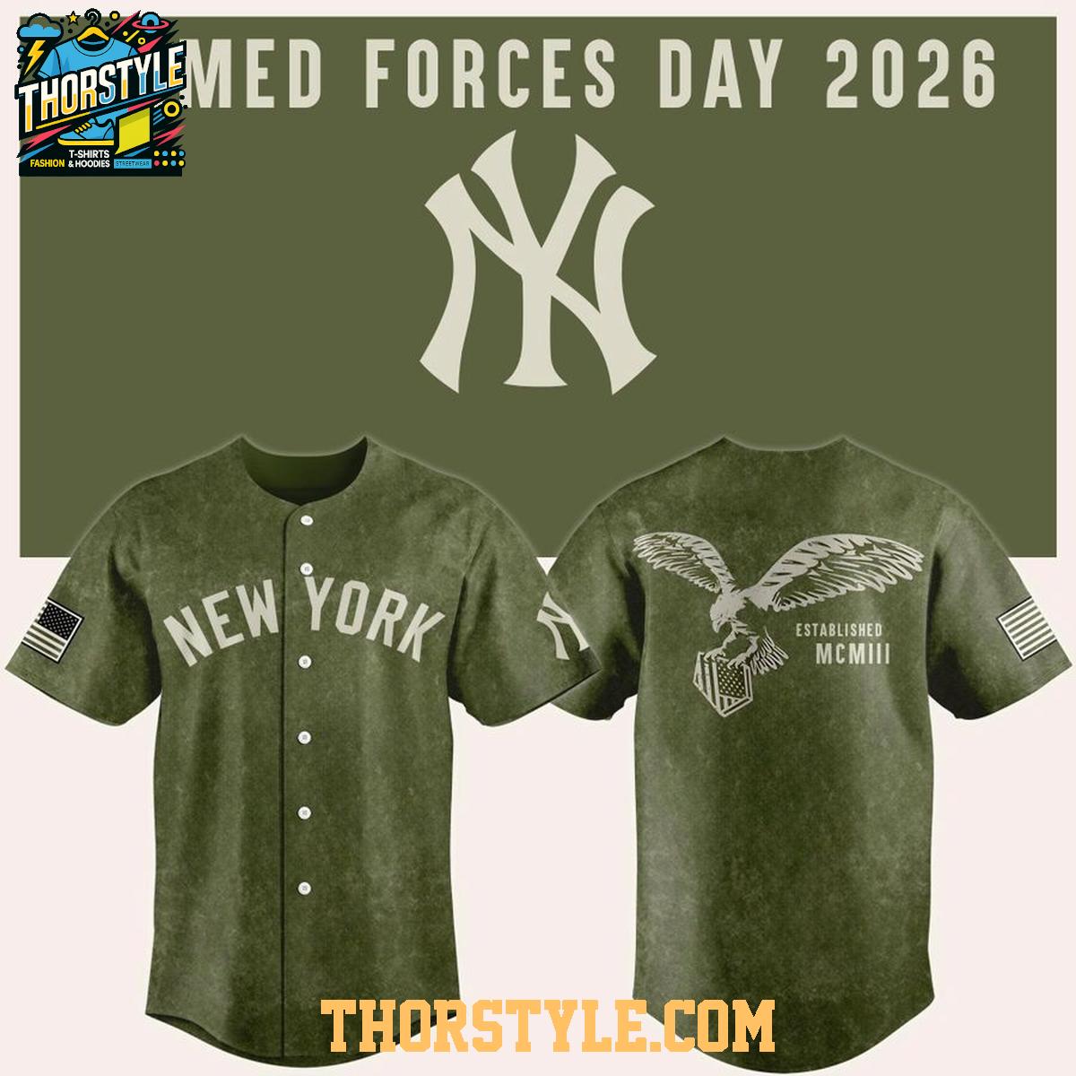 New York Yankees x Armed Forces Day 2026 Baseball Jersey New York Yankees x Armed Forces Day 2026 Baseball Jersey