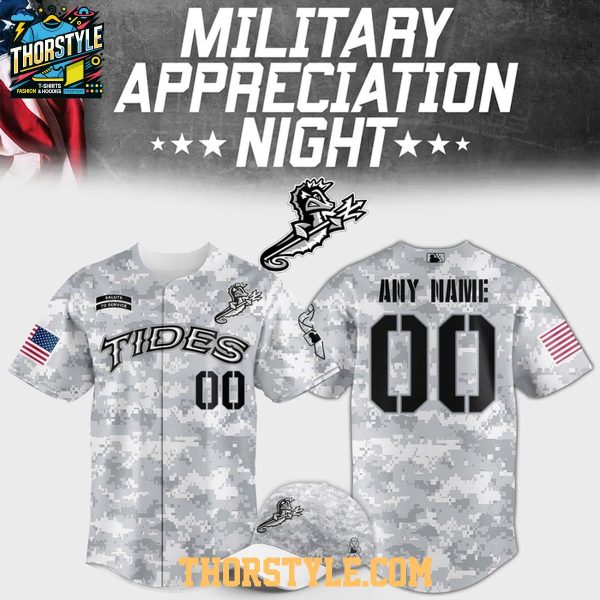 Norfolk Tides Military Appreciation Night 2026 White Night Baseball Jersey