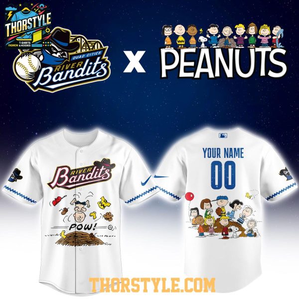 Quad Cities River Bandits Peanuts Night Minor 2026 Personalized Jersey