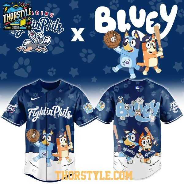 Reading Fightin Phils Bluey Night 2026 Minor Game Baseball Jersey
