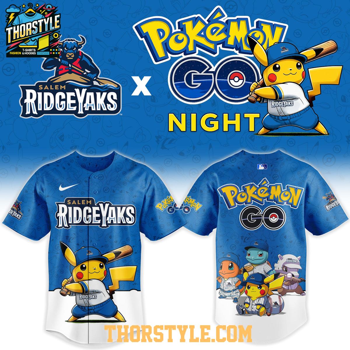Salem RidgeYaks Pokemon Go Night 2026 Tourament Baseball Jersey Salem RidgeYaks Pokemon Go Night 2026 Tourament Baseball Jersey