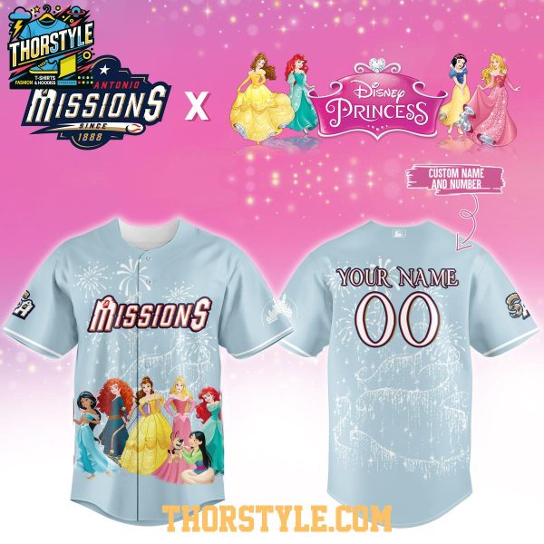 San Antonio Missions x Disney Princess Night 2026 Personalized Baseball Jersey