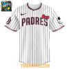 San Diego Padres Hello Kitty 2026 Classic MLB Game Striped Baseball Jersey