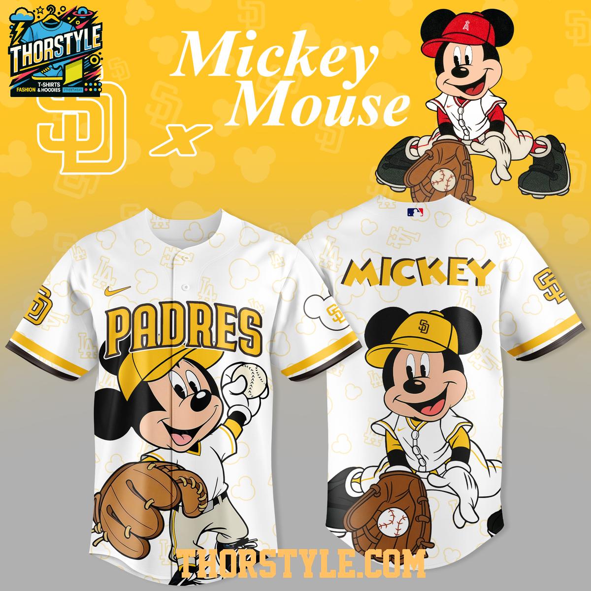 San Diego Padres Mickey Mouse 2026 Night MLB Crossover Baseball Jersey San Diego Padres Mickey Mouse 2026 Night MLB Crossover Baseball Jersey