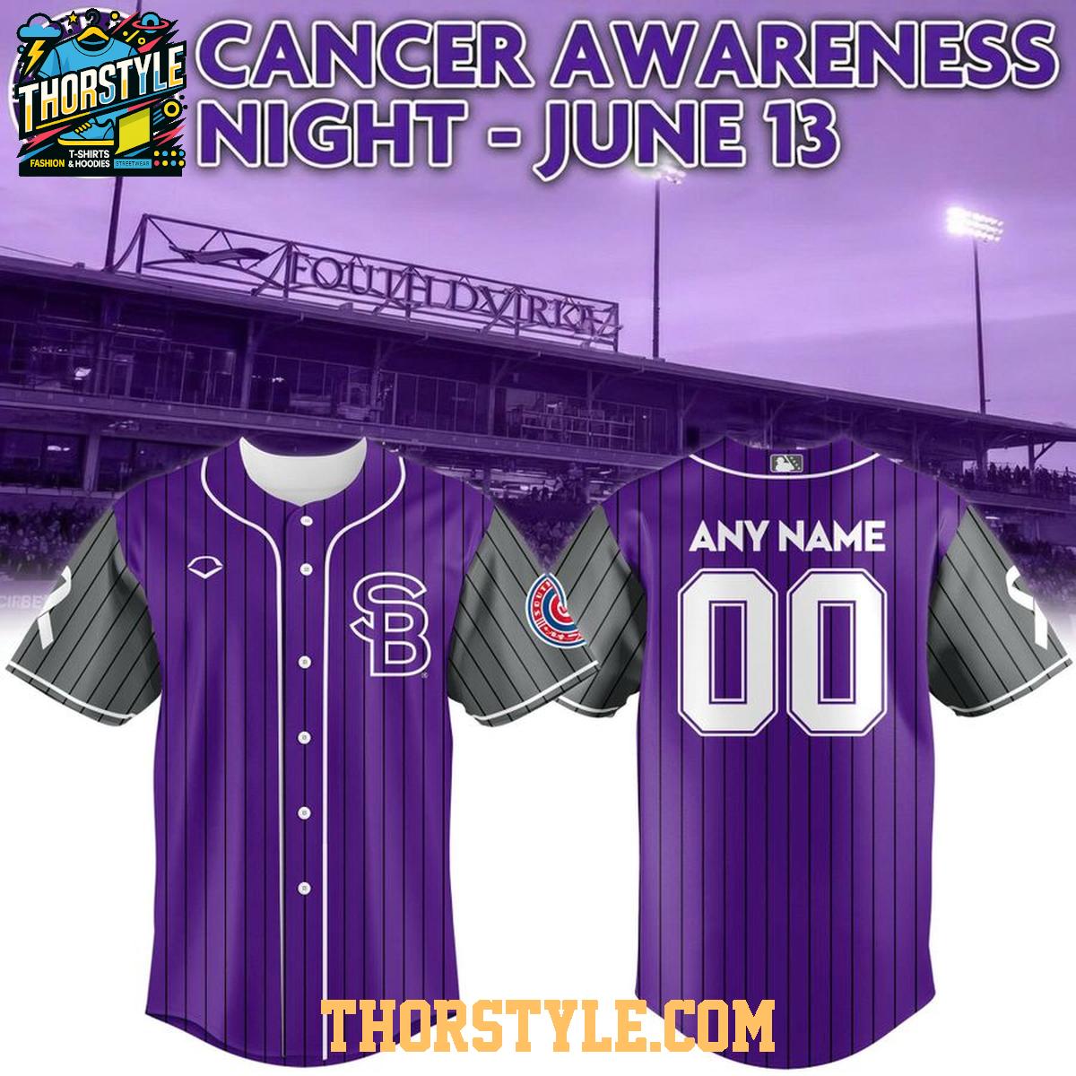 South Bend Cubs Cancer Awareness Night 2026 Personalized Baseball Jersey South Bend Cubs Cancer Awareness Night 2026 Personalized Baseball Jersey