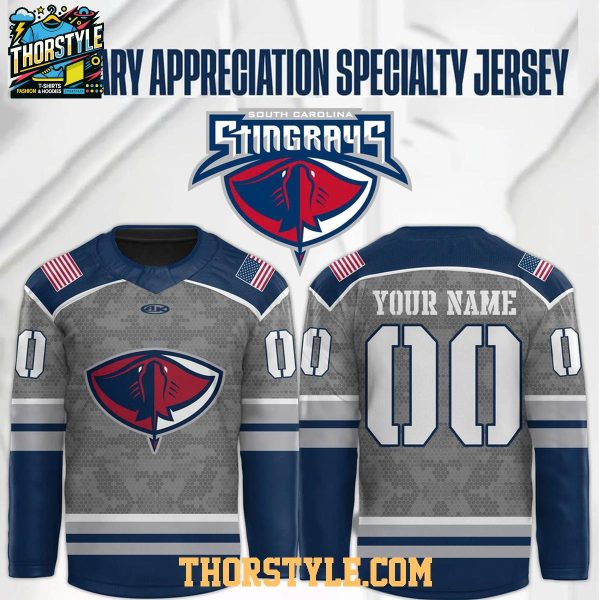 South Carolina Stingrays Military Appreciation 2026 Personalized Night Hockey Jersey