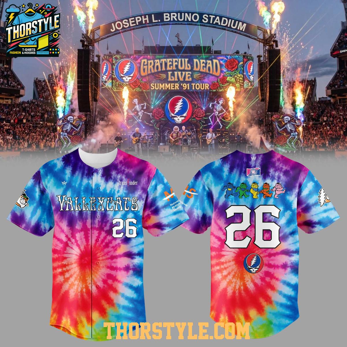 Tri-City ValleyCats 2026 Grateful Dead Night Personalized Baseball Jersey Tri-City ValleyCats 2026 Grateful Dead Night Personalized Baseball Jersey