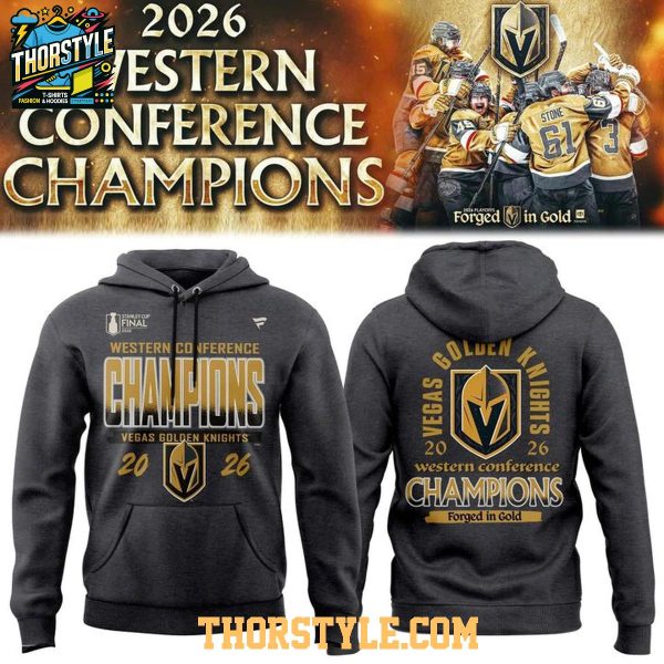 Vegas Golden Knights 2026 Western Conference Champions Locker Room Hoodie Shirts