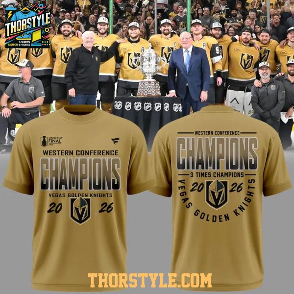 Vegas Golden Knights 3 Times Western Conference Champions 2026 Hoodie Shirts