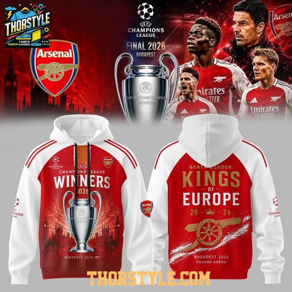 Arsenal Champions League Winners 2026 Hoodie T-Shirt