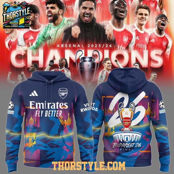 Arsenal King Of Europe Champions Budapest Final Hoodie T-Shirt