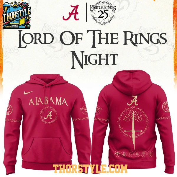 Alabama Crimson Tide The Lord of The Rings Night 2026 Game NCAA Hoodie Shirts