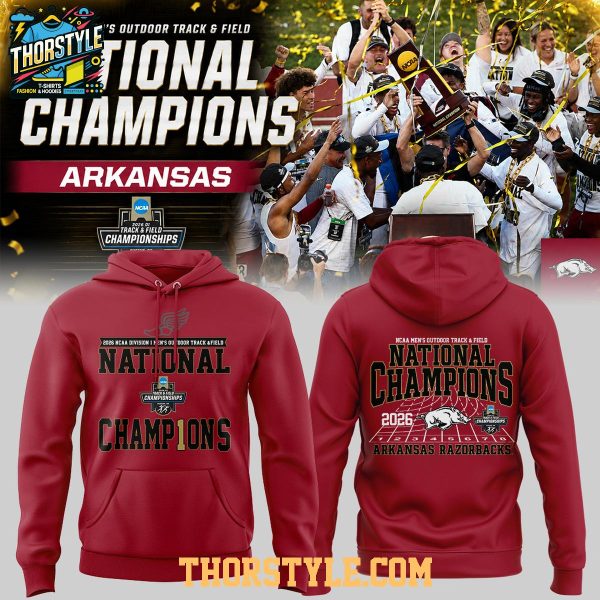 Arkansas Razorbacks 2026 D1 Outdoor Track&Field National Champions Hoodie T-Shirt