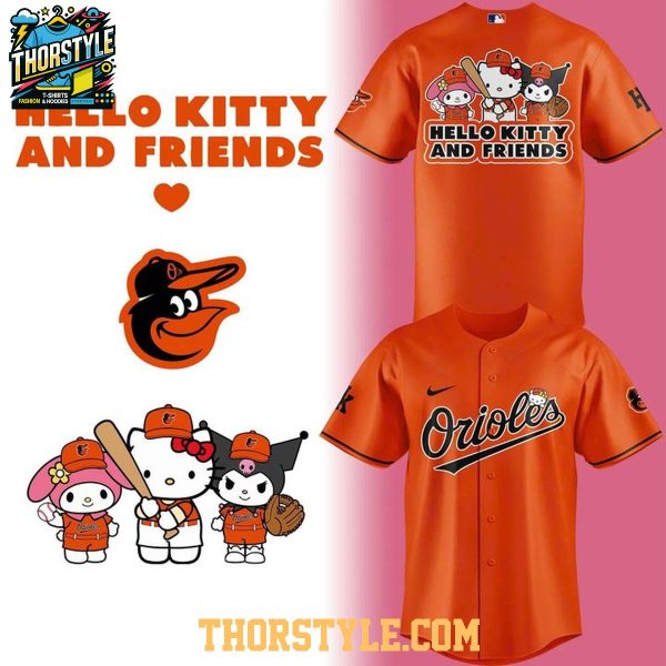 Baltimore Orioles Hello Kitty And Friends Sanrio World 2026 Baseball Jersey Orange