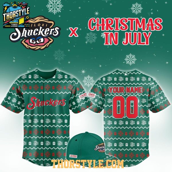 Biloxi Shuckers Christmas In July 2026 Night Personalized Baseball Jersey