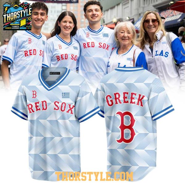Boston Red Sox Greek American Celebration Night 2026 Personalized Baseball Jersey