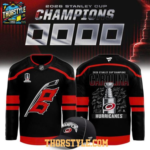 Carolina Hurricanes Stanley Cup Champions 2026 Signature Roster Hockey Jersey