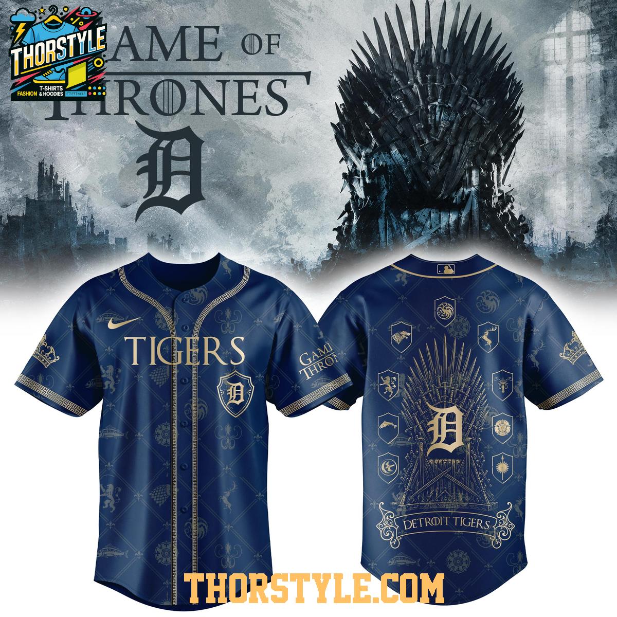 Detroit Tigers x Game Of Thrones Night 2026 Personalized Baseball Jersey Detroit Tigers x Game Of Thrones Night 2026 Personalized Baseball Jersey